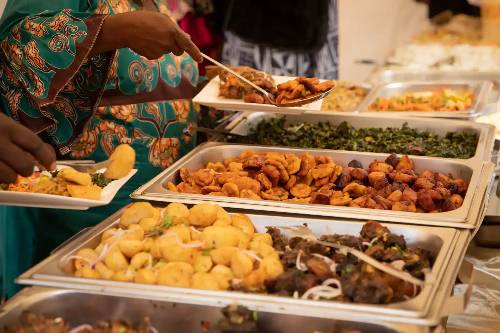 Diverse food selection at a catered event
